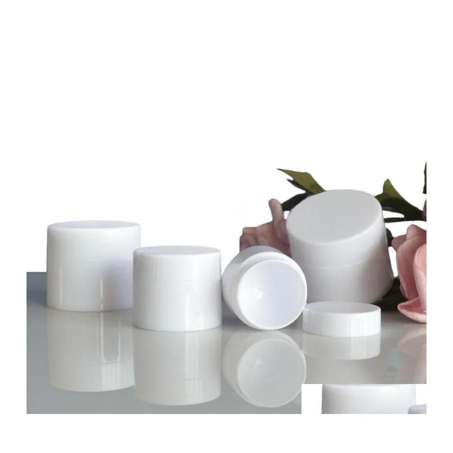 Jar jarra de frascos plásticos de frascos cosméticos à prova de vazamento recipiente branco com tampa para loção em pó de pomada de beleza produtos bpa 15g 20g 30g 50g d ot1jg