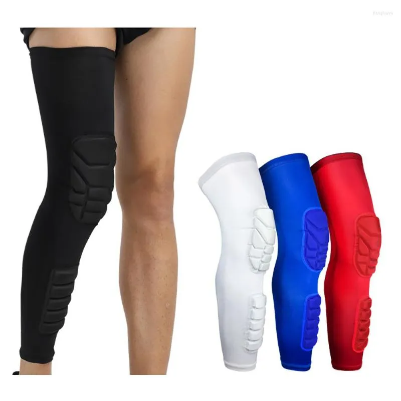 منصات الركبة الرياضية kneepads تنفس قرص قرص قرص العسل المرن مرنة الساق الأكمام حامي العجل. ضغط كرة السلة 1pcs