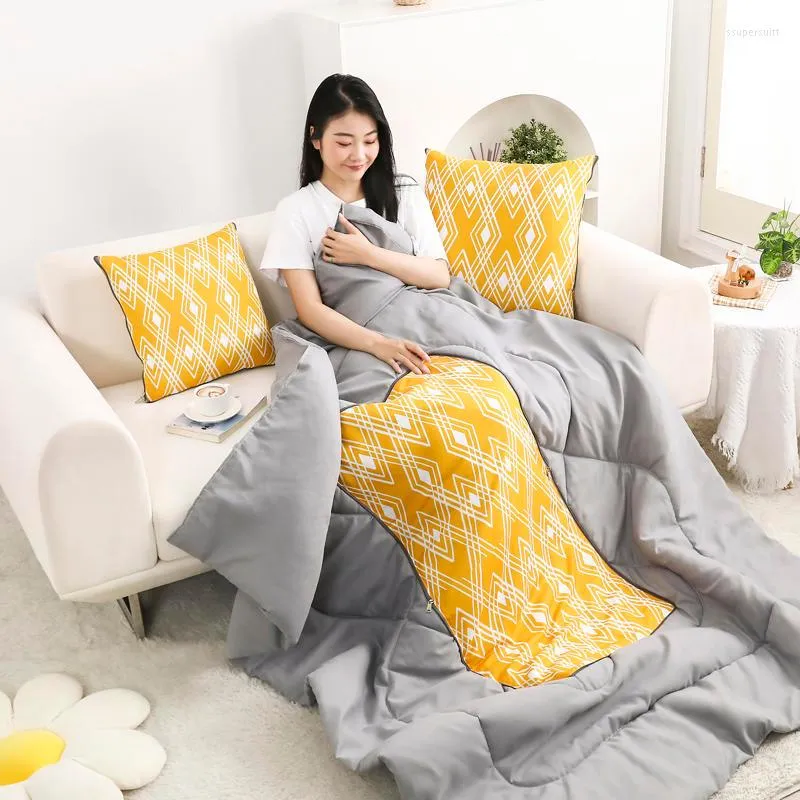 Yastık baskılı taşınabilir katlanabilir kanepe ev veya diz battaniye araba seyahati çok fonksiyonlu yorgan