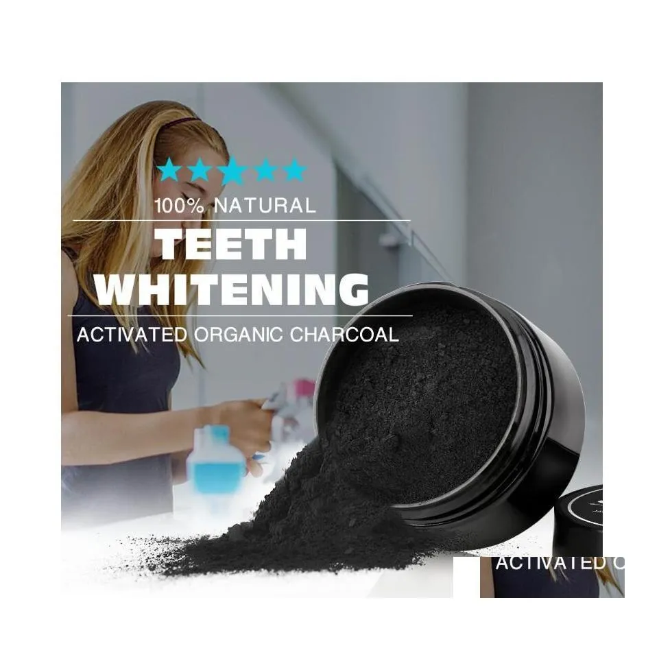 Sbiancamento dei denti Black Powderaddteeth Brush Natura Sorriso Polvere Decontaminazione Dente Macchia gialla Bamboo Tootaste Igiene orale Drop Del Dhduz