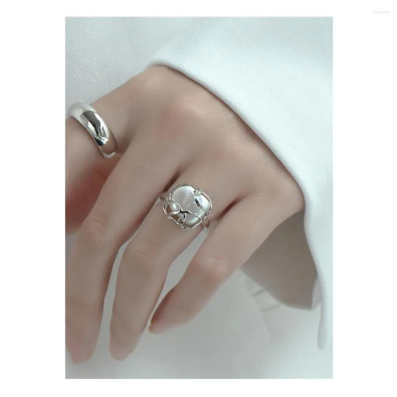 Кластерные кольца Регулируемые для женщин серебро 925 настоящие жемчужные жемчужные кольцо женское барочное барочное барочное барочное максимальное значение