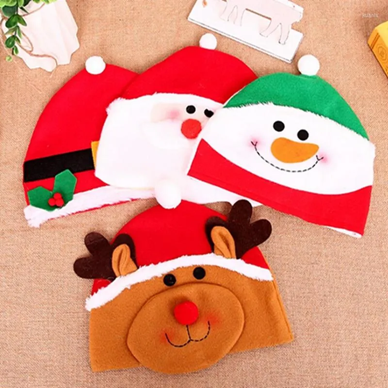 Christmas Decorations Year Red Santa Hat Winter Warm Children Cartoon Soft Cute Party