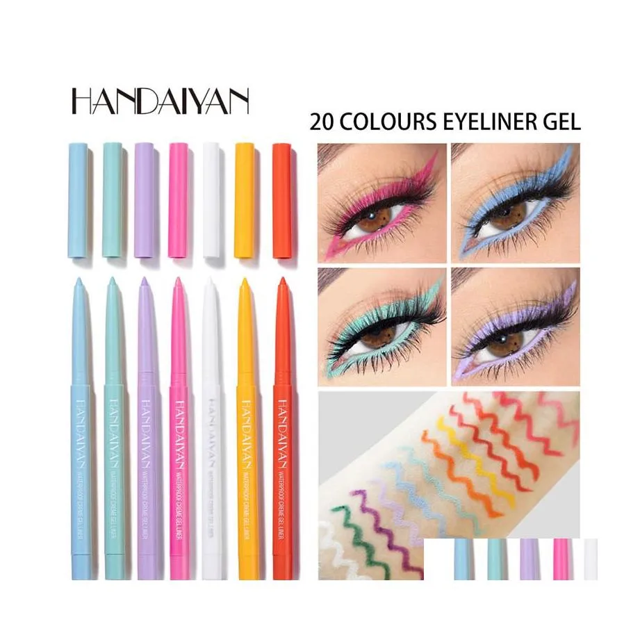 Eye Shadow/Liner Combination Drop Handaiyan Creme Gel Liner 20 Colors Eyeliner Waterproff Pencil In Stock With Gift Delivery Health Dhpdc