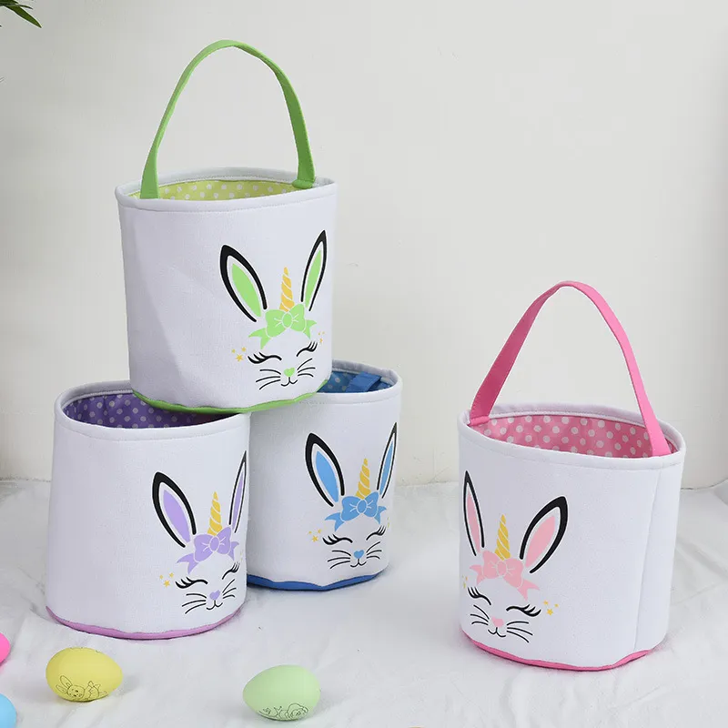 Easter Bunny koszyk do przechowywania jaja wiadra gąsiebka Puste cekiny króliczkowe koszyk wielkanocny królik torby na imprezę dekoracja hurtowa 002