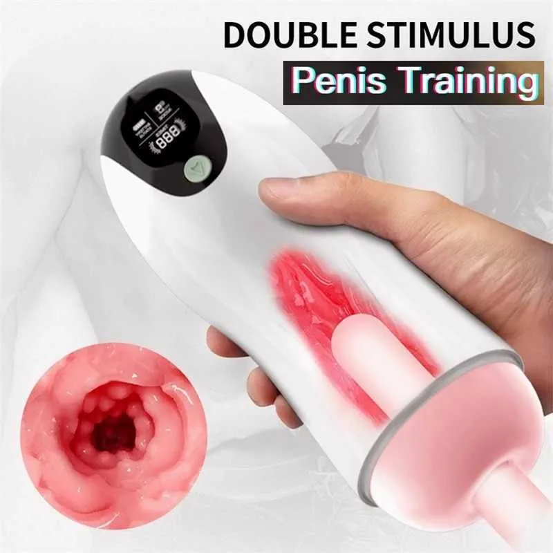 Giocattolo del sesso Massaggiatore Succhia Vagine Vibratore Masturbatore maschile Giocattolo per pompini Uomo elettrico Automatico Potente macchina per succhiare Reale per gli uomini