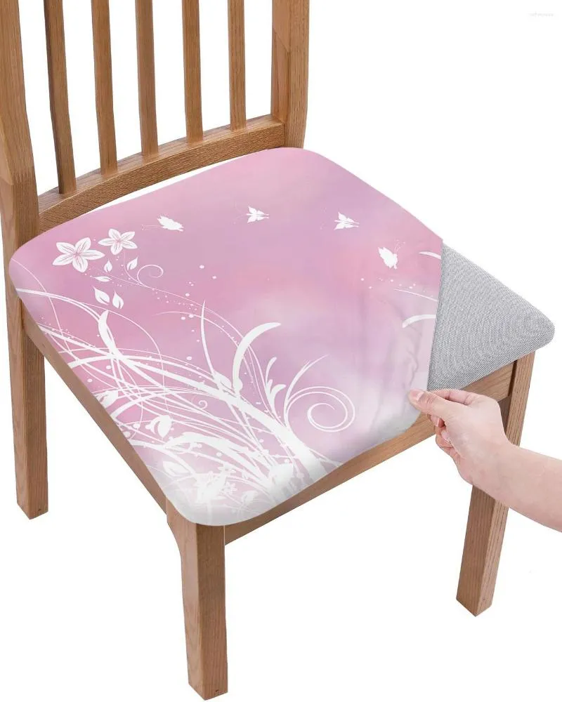 Camas de cadeira Flower Butterfly Rosa Elasticidade Cover Office Office Seat Protector Case de cozinha em casa Covers Slipcovers Slipcovers