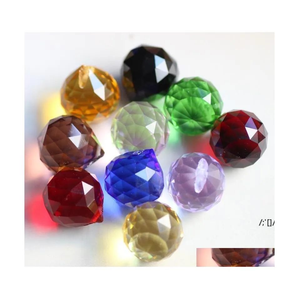 Beads 30Mm Colorf Crystal Ball Prism Rainbow Pendants Maker Hanging Crystals Prisms For Windows Gift Pad13626 Drop Delivery Home Gar Otfgp