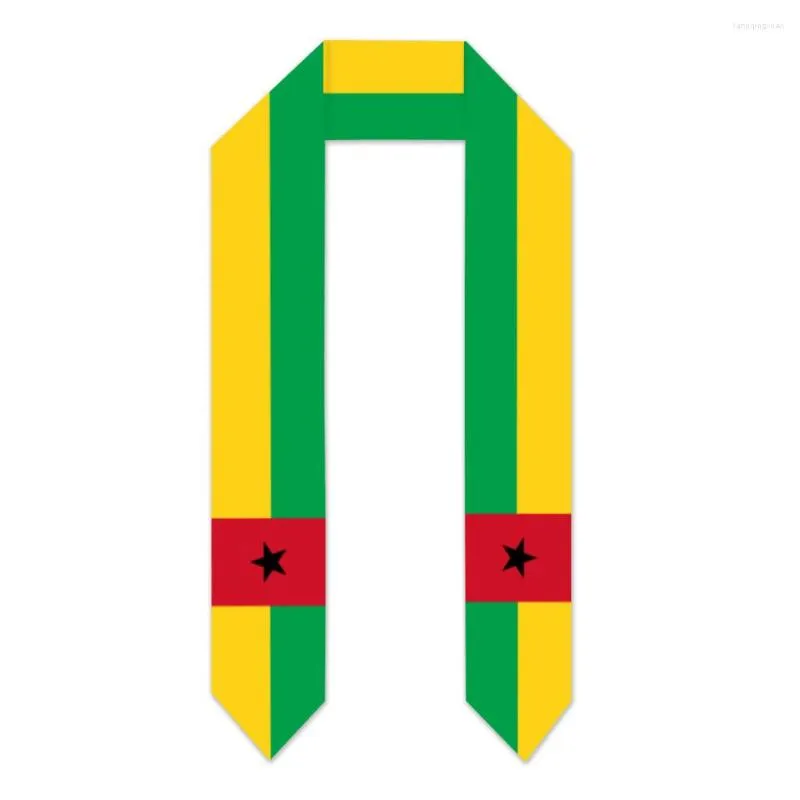 Foulards Guinée-Bissau Drapeau Écharpe Top Imprimer Graduation Sash Étole Étude Internationale À L'étranger Adulte Unisexe Accessoire De Fête