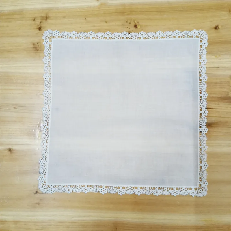 Ensemble de 12 mouchoirs de mariage en coton blanc, Hankies en dentelle au Crochet pour femmes, mouchoir pour dames 12x12 pouces