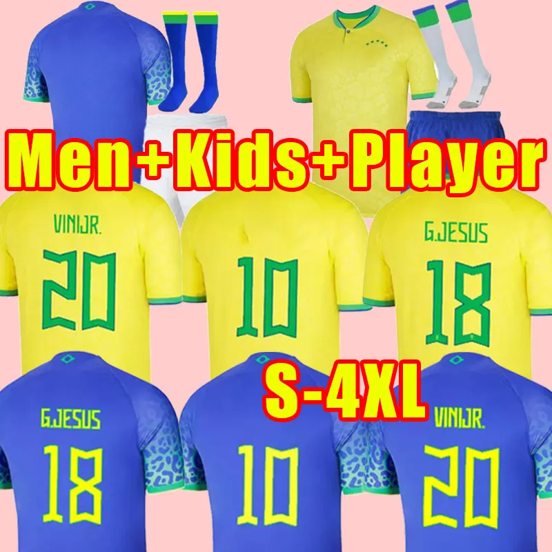 3XL 4XL 2022 Fußballtrikots Camiseta de Futbol Weltmeisterschaft 2023 PAQUETA NERES COUTINHO Brasilien Fußballtrikot FIRMINO JESUS MARCELO PELE Brasilien 22 23 Spielerversion