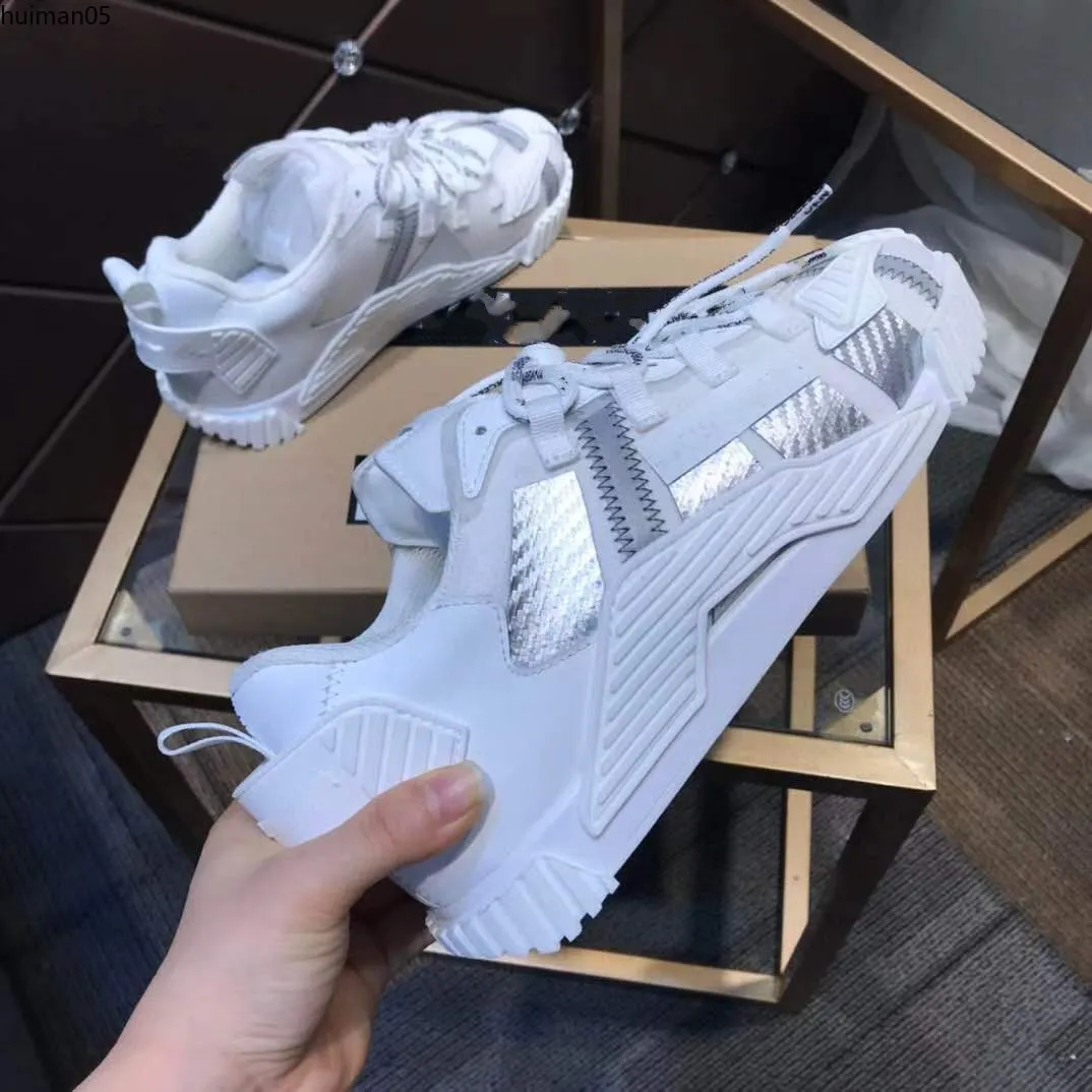 Mode bästa högkvalitativa verkliga läder handgjorda flerfärgade gradient tekniska sneakers män kvinnor berömda skor tränare storlek35-46 hm0569