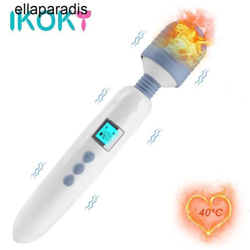 Sex Toys massager IKOKY 36 Speed LCD AV Stick Vibrator Magic Wand Clitoris Stimulate Heated G Spot Female Masturbation Shop