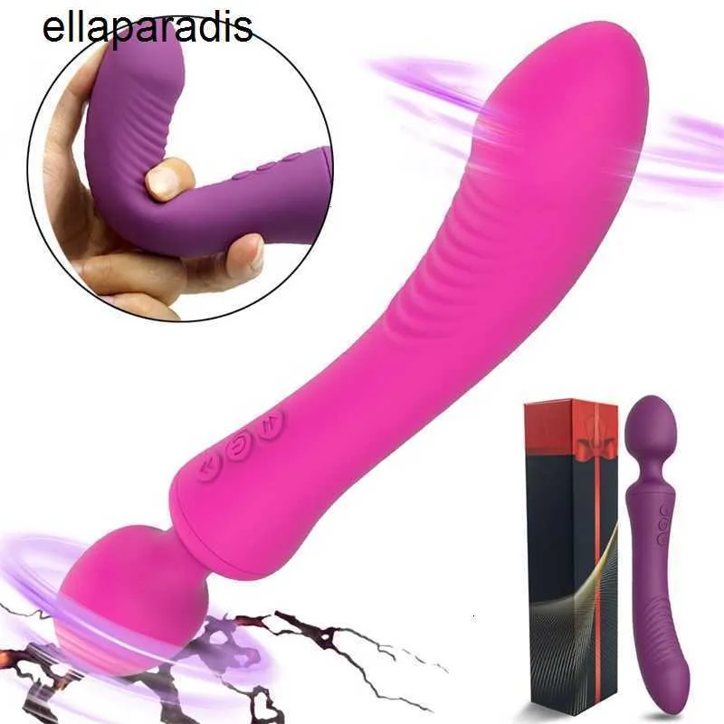 Sexspielzeug-Massagegerät AVSHO Leistungsstarker Dual-Vibratorstab Magic G-Punkt-Massage-Analplug für Vaginal-Klitoris Stimulieren Sie den weichen weiblichen Masturbator