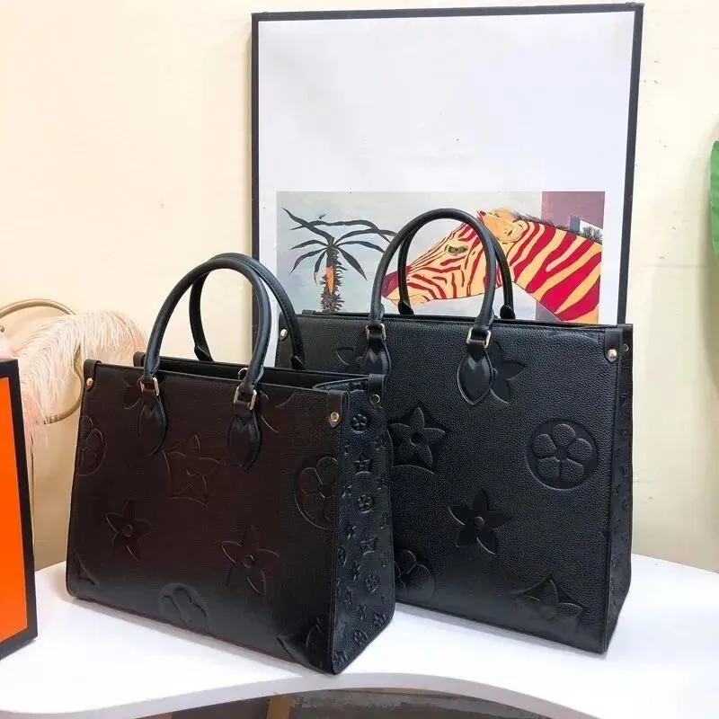 Designer Kvinnor Väska Monogram ONTHEGO GM MM PU Äkta läder lyx louise Handväska vuitton Handväska Tote Kvinna Axel Crossbody Väskor Kvinnlig Ryggsäck PÅ PÅ