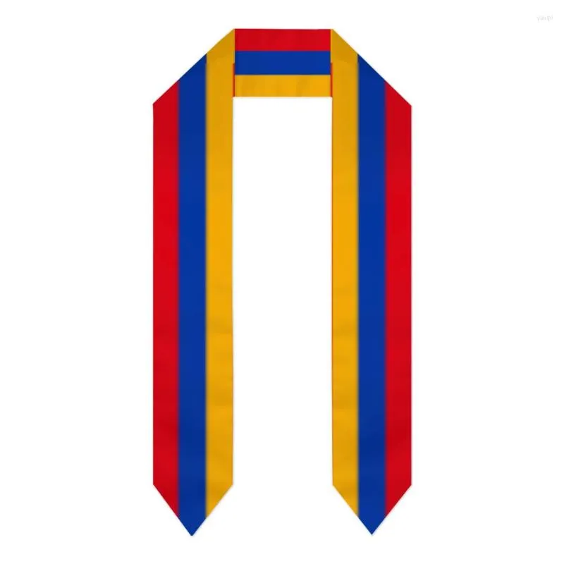 Lenços da Armênia Flag lenço Top Print Graduation Sash Stole Estudos internacionais no exterior Acessório de festa unissex unissex