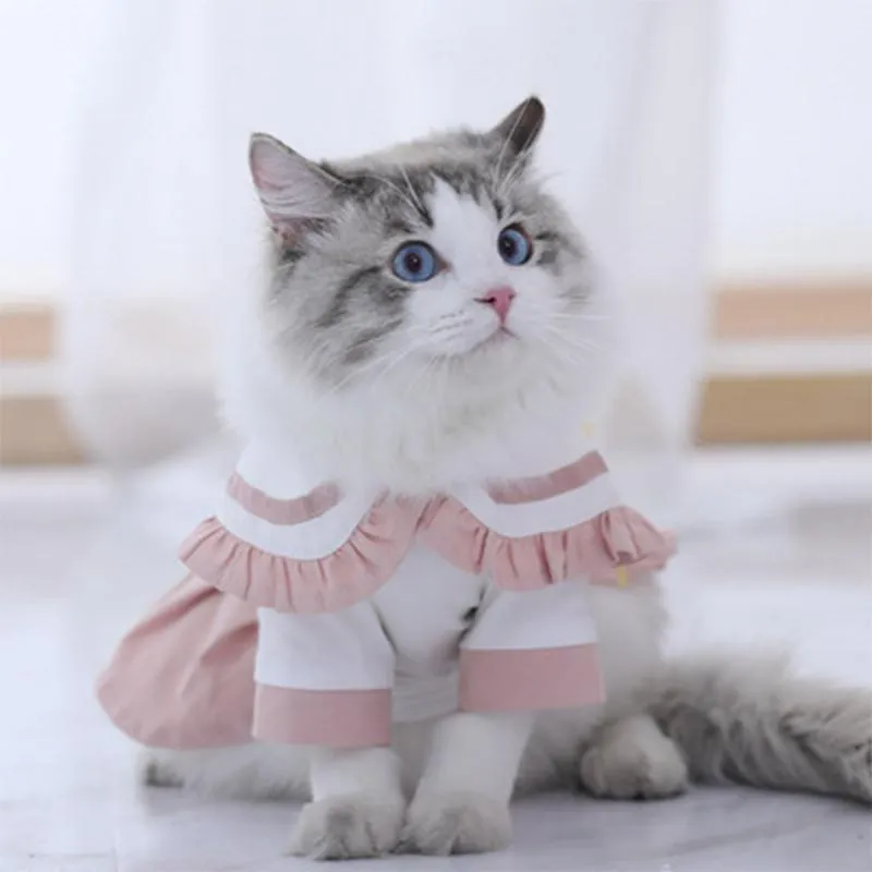 Cat Costumes Jodpet Fashion Clothes JK Thin Puppet Cute Skirt Baby Dress Pet Pleated Clothing
