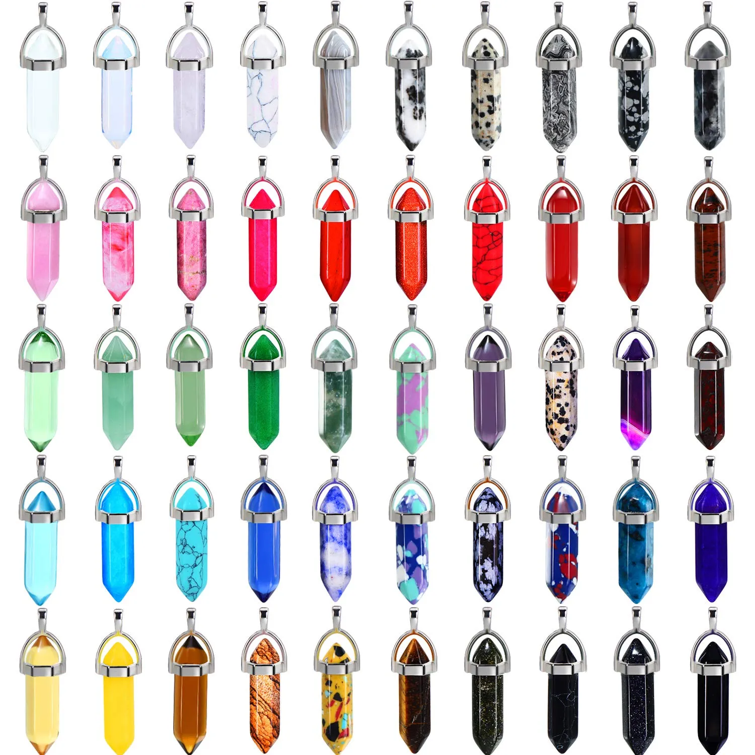 Pendants Mixed Stone Beads Crystal Quartz Charms With Storage Bag For Jewelry Making Regar Style Drop Delivery Amyio