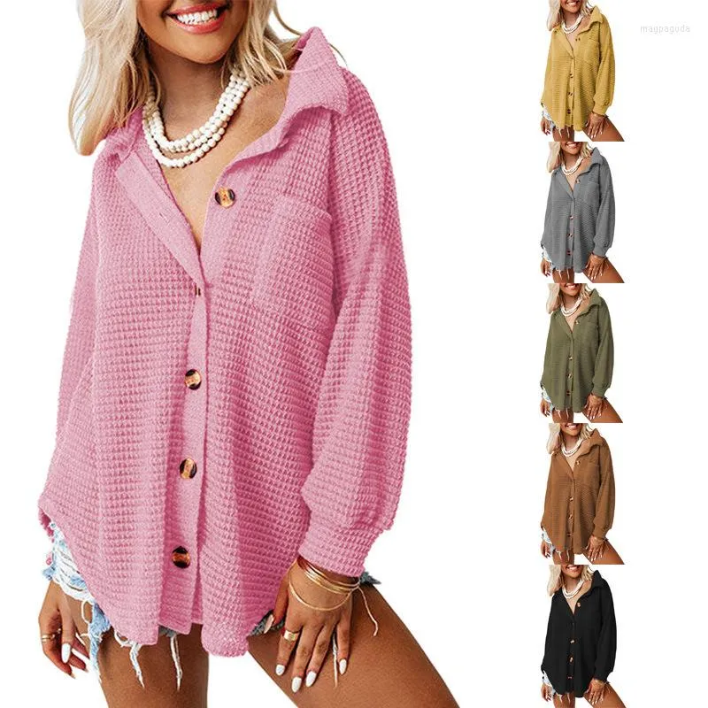 Blouses pour femmes chemises Streetwear printemps automne cardigan rétro baggy tople haut à manches longues bouton polo collier hawaïen lâche femme