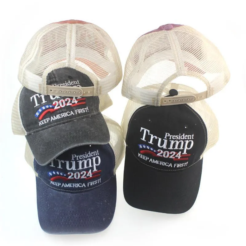 Donald Trump 2024 Cap broderad baseballhatt med justerbar rem 5 färger DHL Partihandel CPA4261 0518