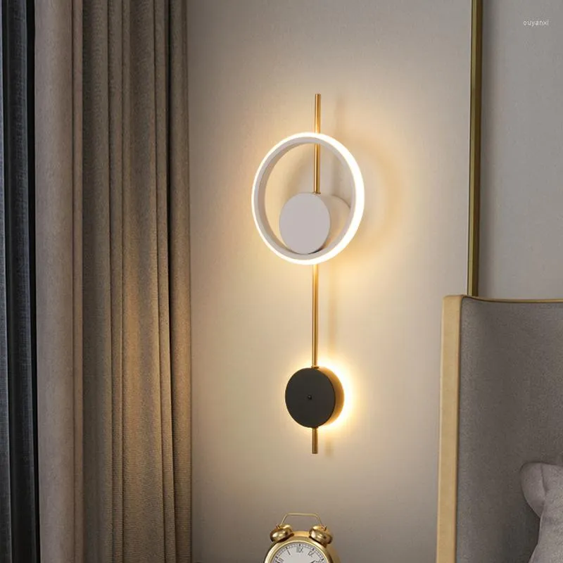 Wall Lamps Deyidn Modern Lamp Round Bedside Light Indoor LED Background Derorative For Living Room Aisle Bedroom Stair