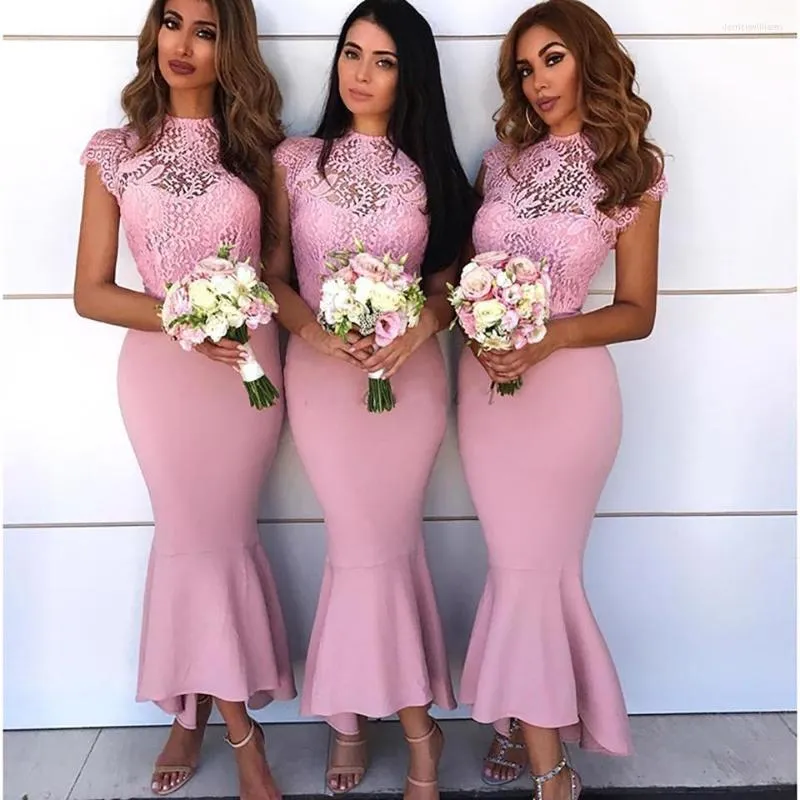 Bridesmaid Dress Mermaid Evening Custom High Neck Dresses Long Sleeve