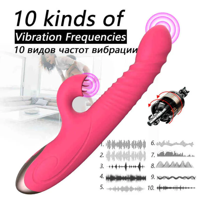 Nxy sexvibratorer Masturbators för kvinnor klitoris vagina kraftfull dual motor trilling teleskopisk sväng kiseldioxid kvinnliga intim varor y leksak 1013