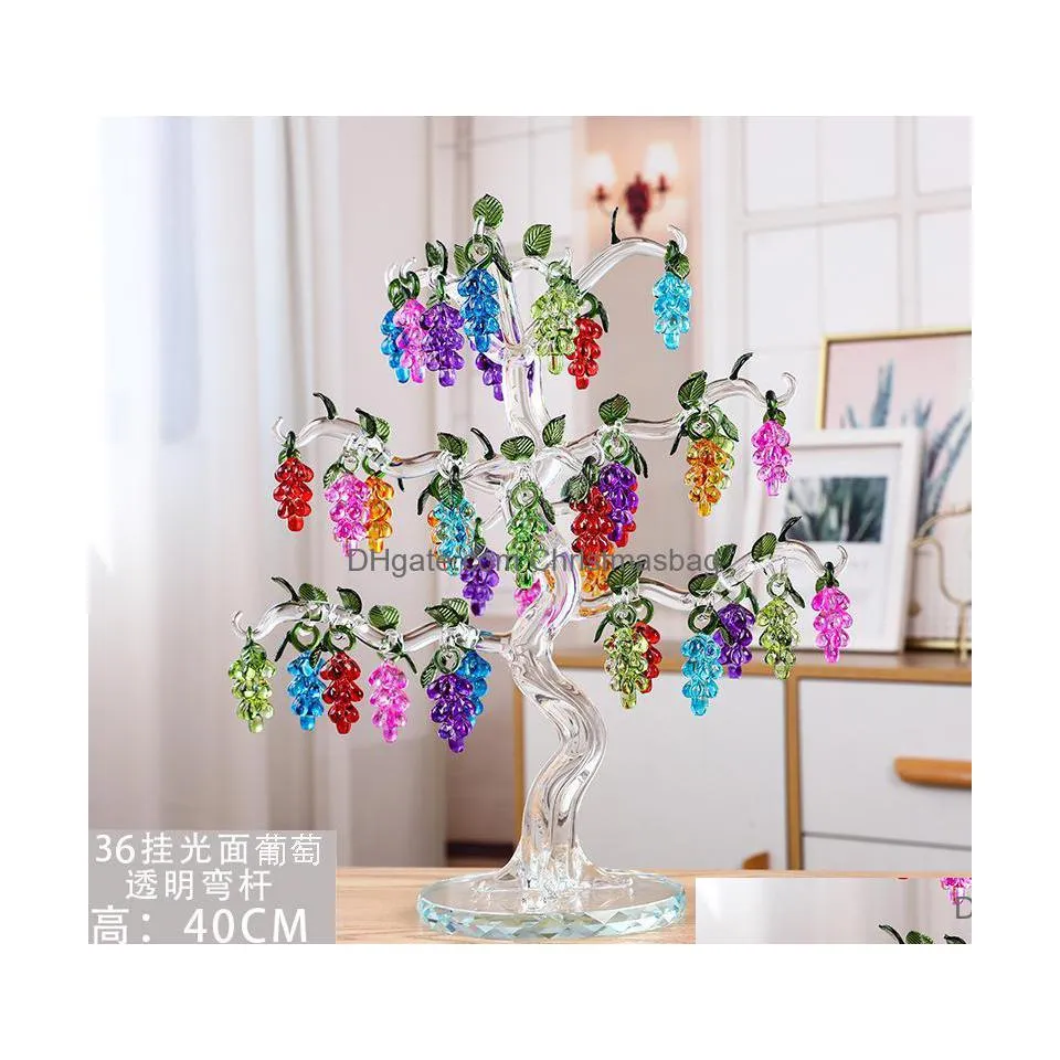 Arts And Crafts Ornaments Glass Aessories Christmasbag Gift Color Ordinary Decorative Living Room Creative Crystal Grape Tail Home D Dhj6X