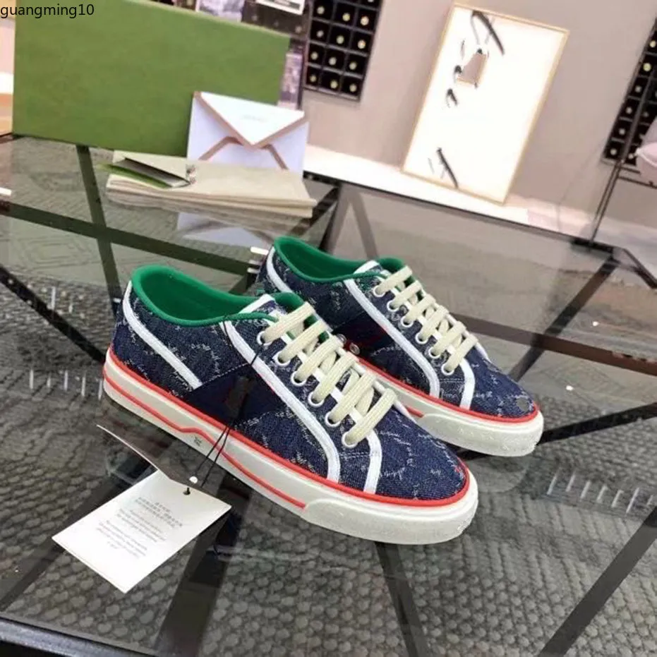 Les dernières baskets de tennis 1977 pour hommes et femmes avec sangle en coton vert et rouge inluxe mode coach décontracté design gm010212