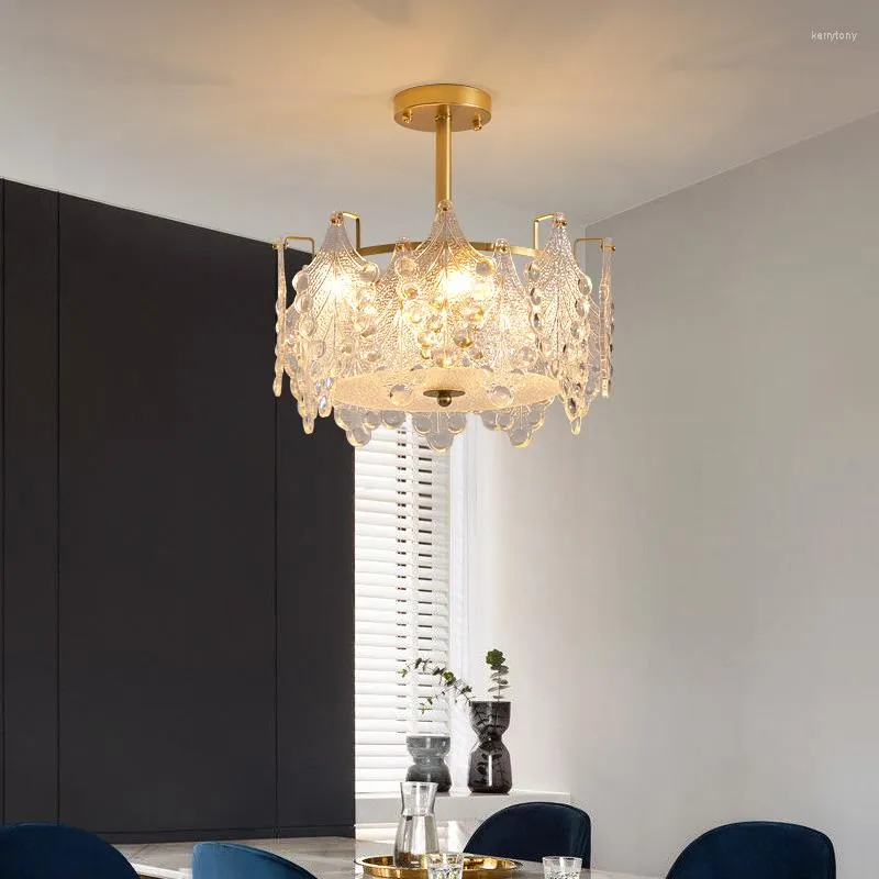 Ljuskronor Glass Nordic Led Room Light Gold Lamp Fixtures Tak Chandlier för Living Bedroom Kitchen Restaurant Lights