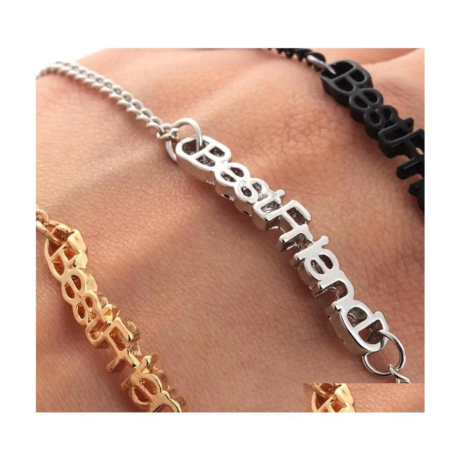 Catena di link semplice bracciale firend buon amico lettera gioielli drop drop braccialet dh6kq