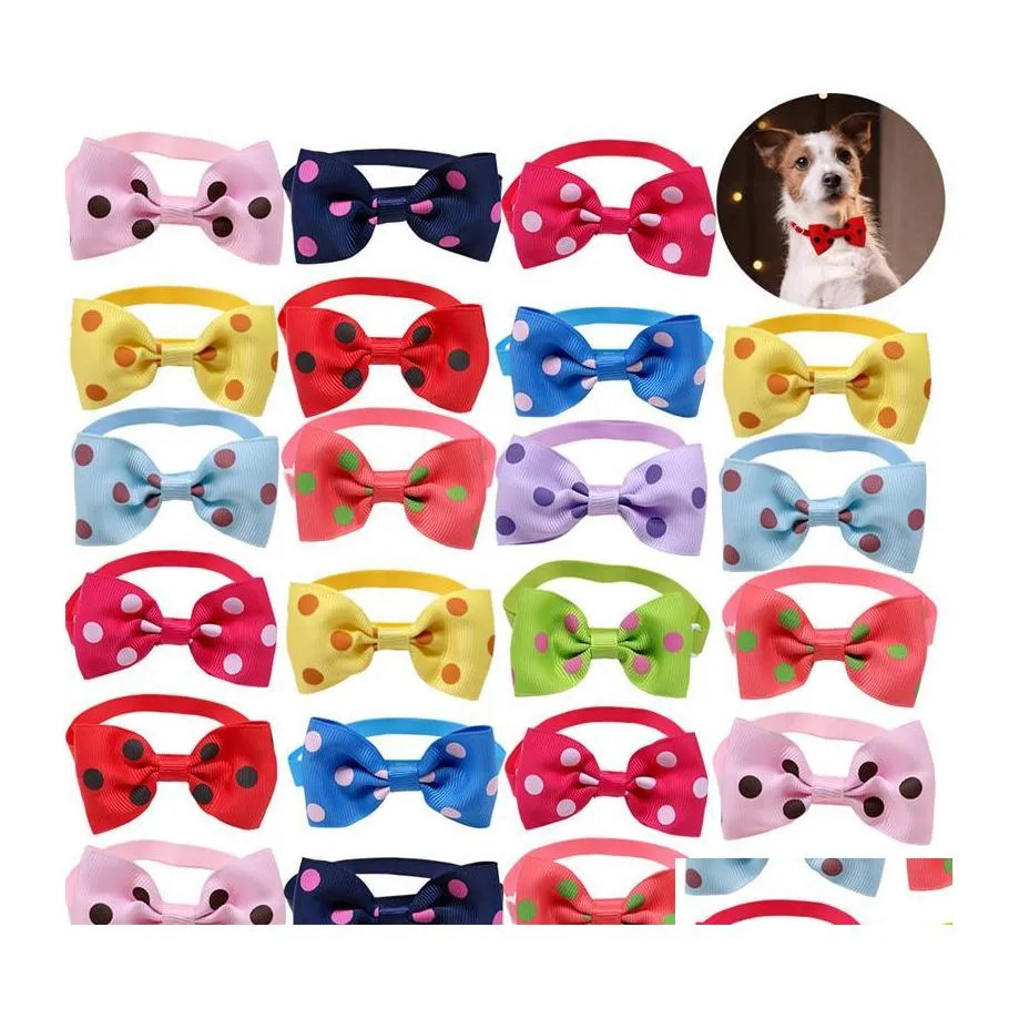 Vêtements de chien Collier de chat de chat de compagnie Sangle réglable pour colliers de chiens Accessoires Noeuds papillon Fournitures de chiot Drop Livraison Maison Jardin Dhjtv