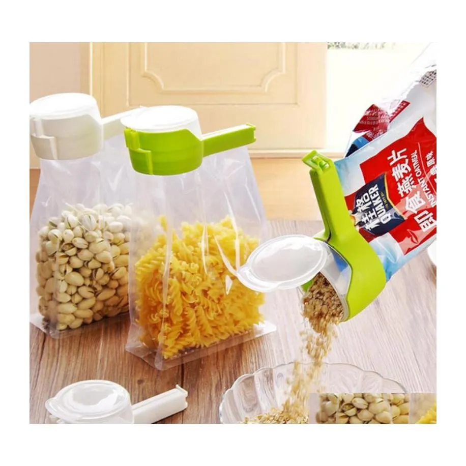 Bag Clips Seal Pour Food Storage Clip Snack Sealing Kee Fresh Sealer Clamp Plastic Helper Saver Travel Kitchen Tools Drop Delivery H Dhgk1