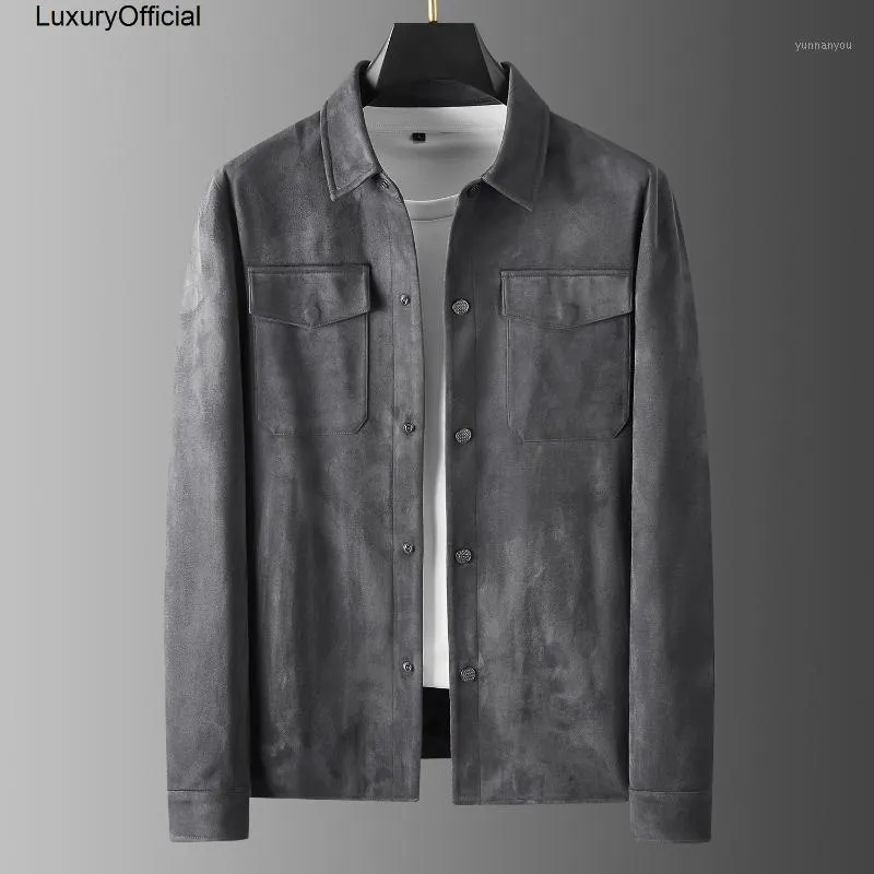 Men's Jackets Autumn Winter Suede Elastic Comfortable Business Jacket High Quality Lapel Casual Coat
