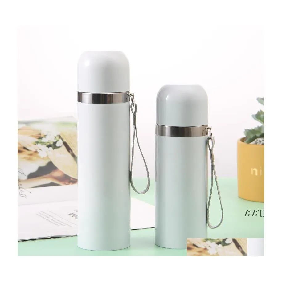 Tumblers Trasferimento di calore Testa in acciaio inossidabile intattico ininsettico Viovuto Vernice White Painted Regalo con corda a portata di mano By Sea PAE12371 Drop Otn1F