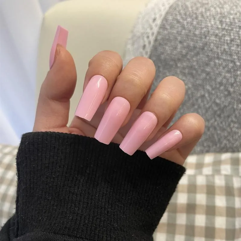 Professional Wearable Pink Acrylic Nails Medium 600 Square