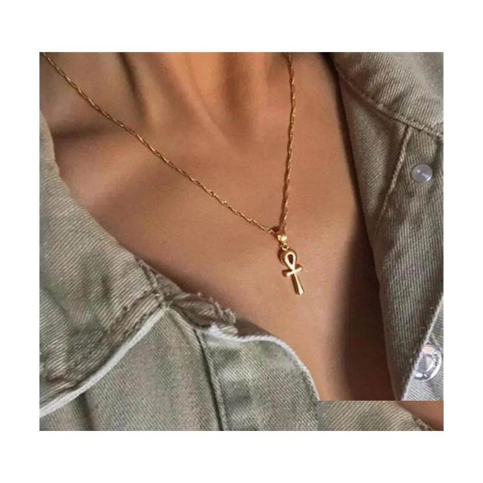 Pendentif Colliers Croix Collier Femme Charms Femmes Filles Or Sier Bijoux Accessoires De Mode Pour En Gros Drop Livraison Pendentifs Dhv0S