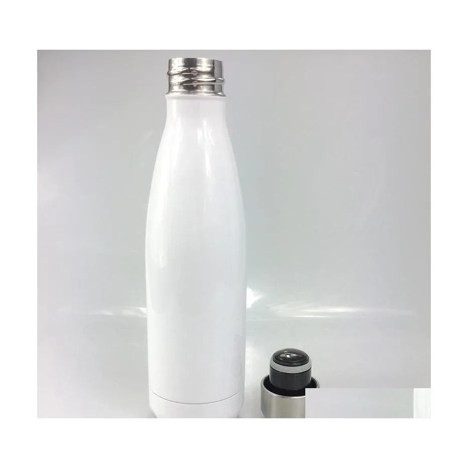 Water Bottles Diy Heat Sublimation 17Oz Cola Shaped Bottle Double Walled Insated Vacuum Flask Stainless Steel Mug In Stock Drop Deli Dh9Ai