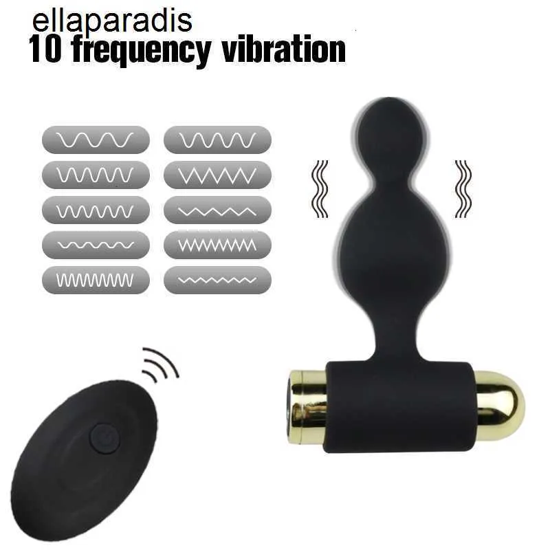 Adult massager Vibrating Butt Plug Vibrator Male Wireless Beads Prostate Anal Stimulator 10 Modes Female Masturbation Sex Toy for 18
