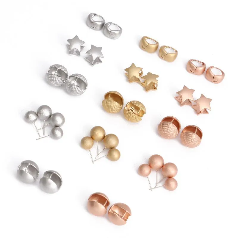 Stud -oorbellen Koreaanse modebal kralen ronde studs voor vrouw meisje star charm earring festival sieraden