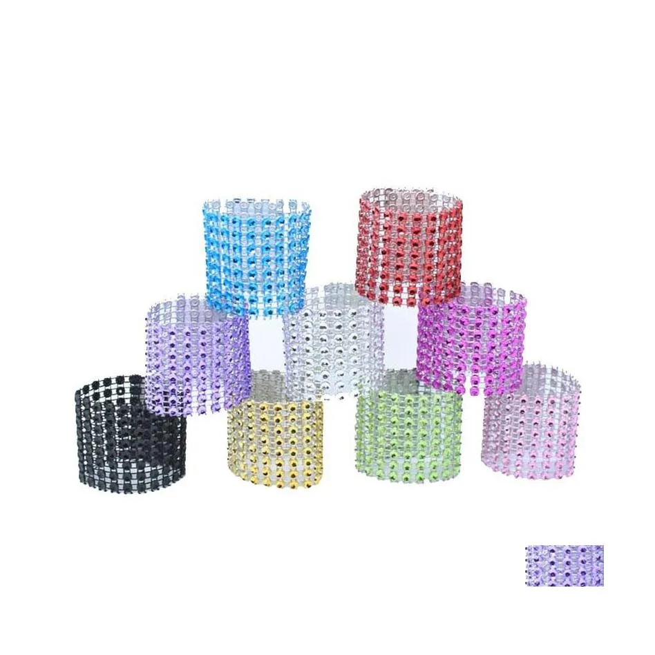 Servettringar diy plastspänne mesh wrap ring servetthållare el bröllop tillbehör bord dekoration drop leverans hem trädgård kitc dh1gq