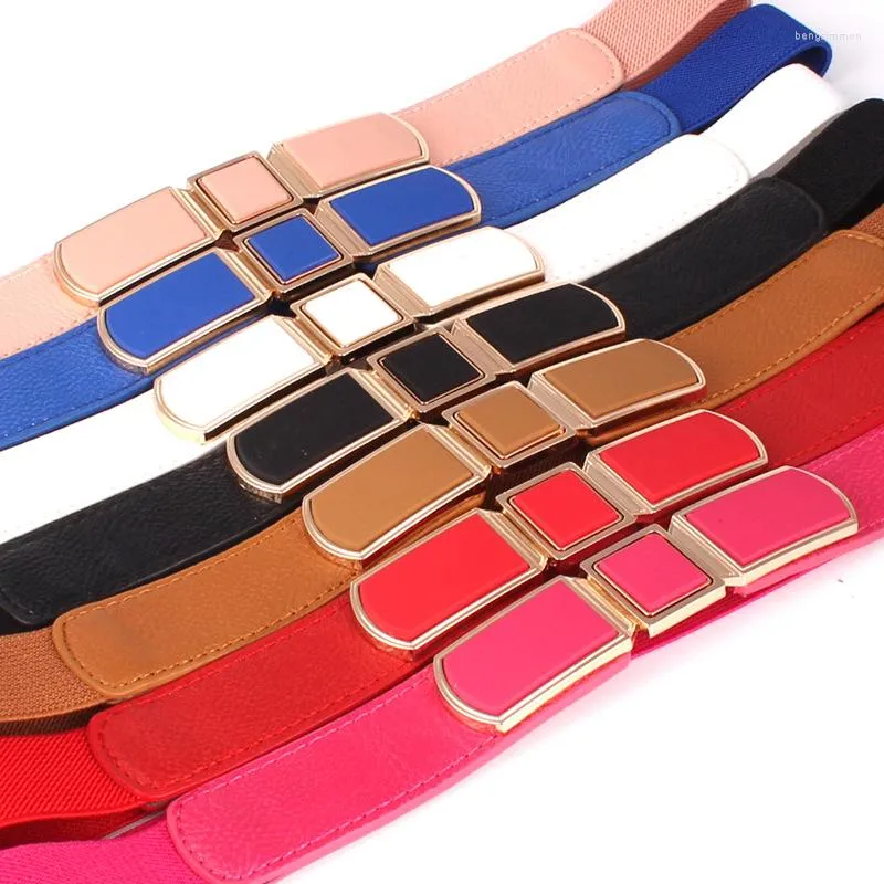 Belts 1pc 4 Colors Fashion Women PU Waist Band Thin Elastic Belt Dress Apparel Accessories Cinturon Mujer SE95