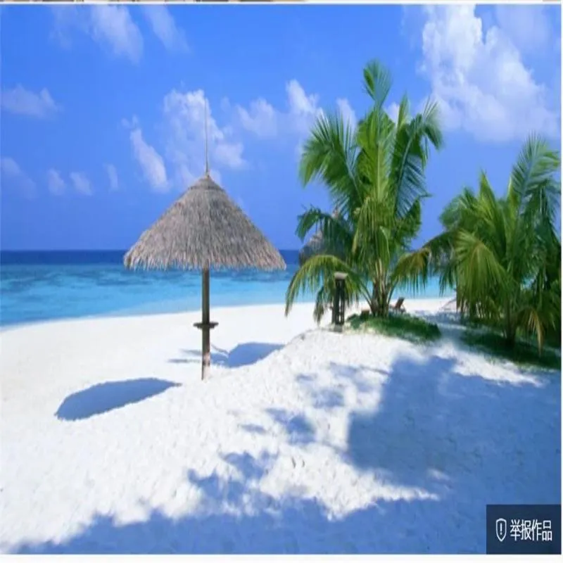 Wallpapers Wallpaper For Walls 3 D Living Room Blue Beach Beautiful Scenery