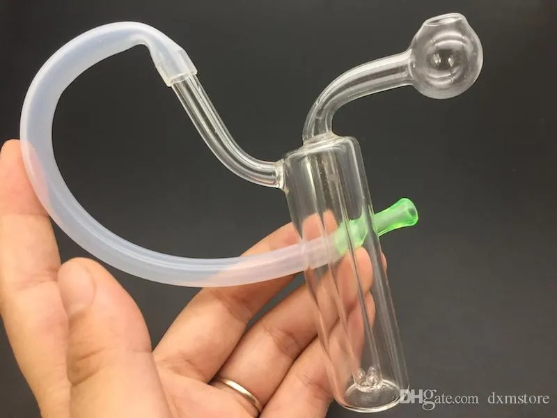 Mini Bubbler Bong Glass Blunt Bubbler Small Oil Rig Glass Oil Burner Bong Water Pipe For Smoking Pipe Dab Rig med slang 2st