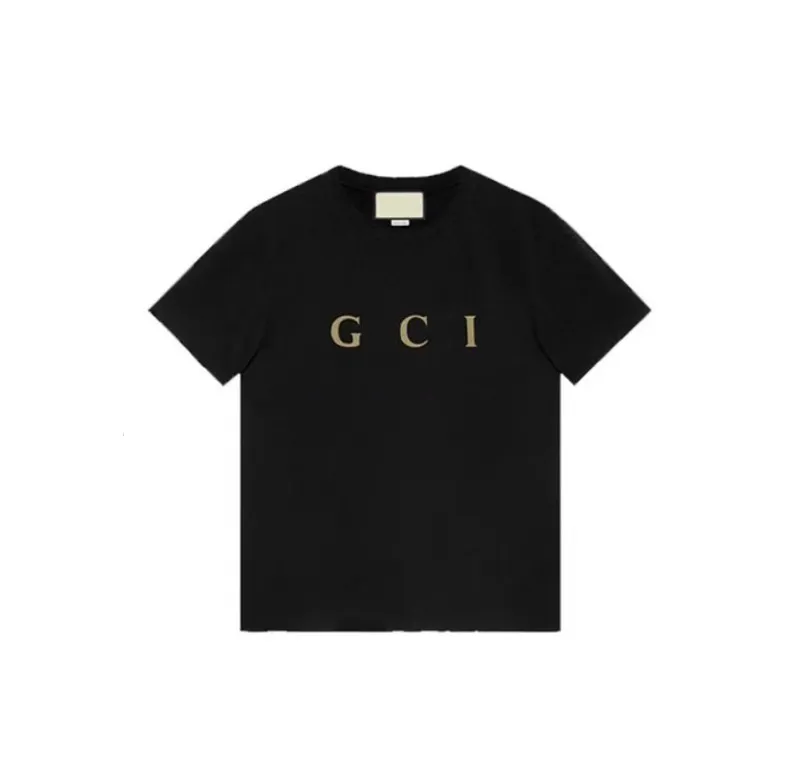 GCI1 Camisetas para hombre Camisa de verano Camiseta de diseñador Camisetas de algodón puro al aire libre Impresión Cuello redondo Manga corta Sudadera deportiva informal Parejas lujosas Misma ropa