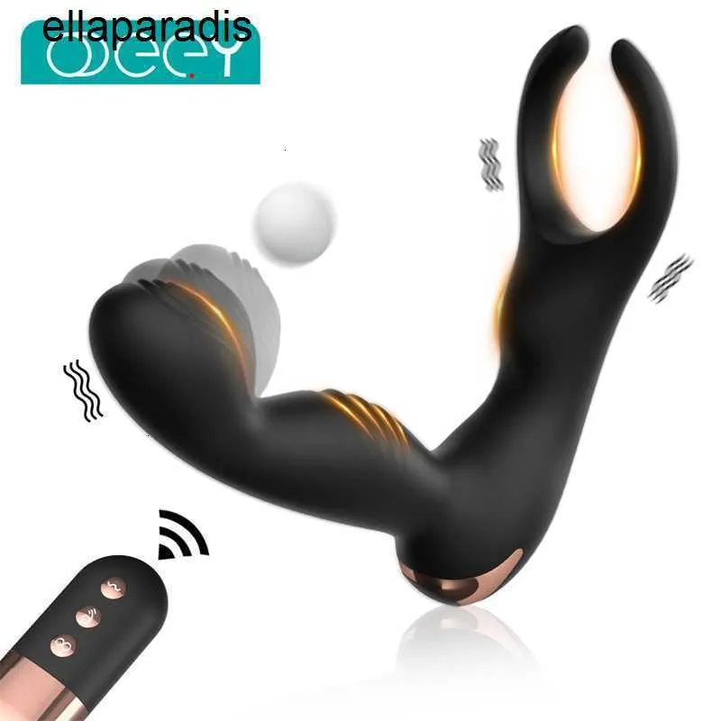 Sexspielzeug Massagegerät Drahtloser Analvibrator 3 In 1 Prostata Finger Picking Penis Hoden Stimulation Cockring für Männer Paar