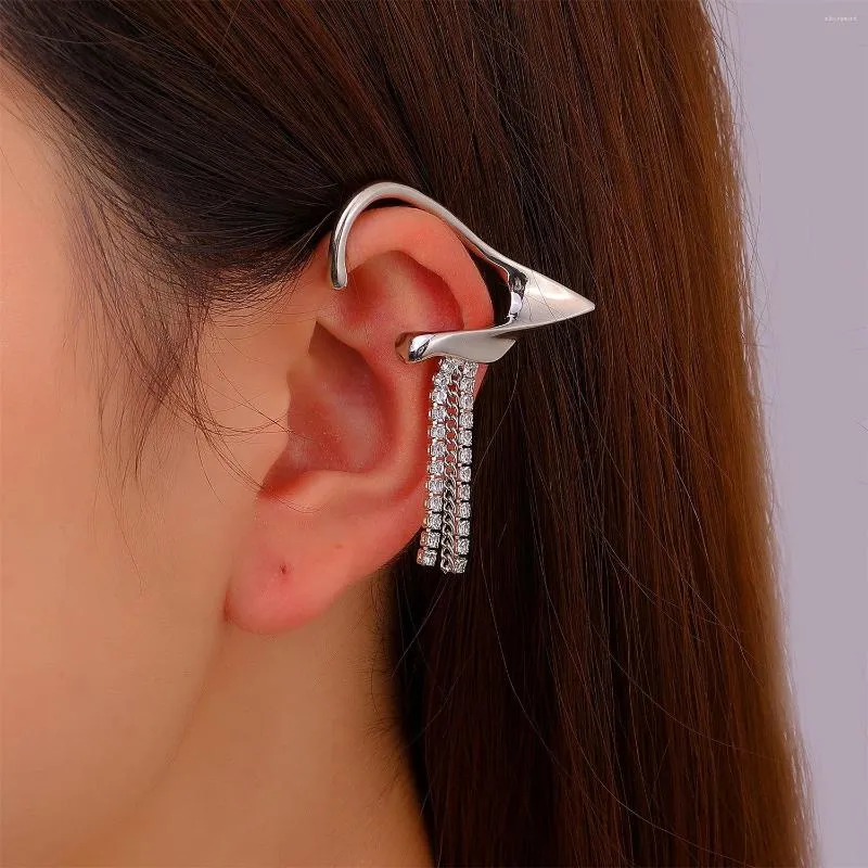 Sichert Ohrringe Meetvii Fee Ohr Keine Durchbohrten Manschette Clip Kette Quaste Für Frauen Silber Farbe Koreanische Schmuck Weibliche Earcuff