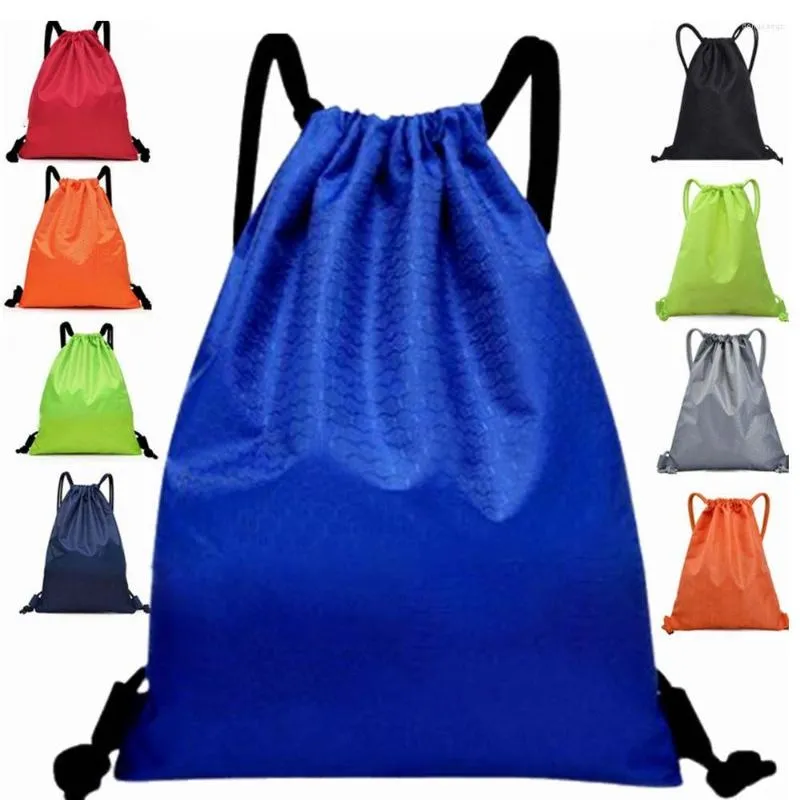 Borse da esterno Poliestere Nylon Impermeabile Corda spessa Borsa di grande capacità Zaino con coulisse Palla portaoggetti per fitness