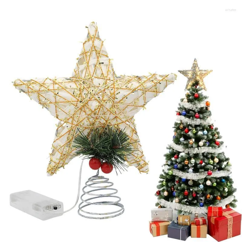 Luce superiore per albero di decorazioni natalizie | Topper Dotato Di Luci A LED Ornamento Ad Incastro Per Interni Ufficio Cap