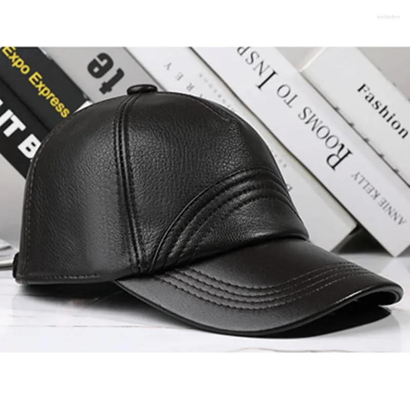 Ball Caps Snapback Cap Male Natural Genuine Leather Sheepskin Baseball For Men Party Hats Trapstar Bonnet Men's Hat Winter