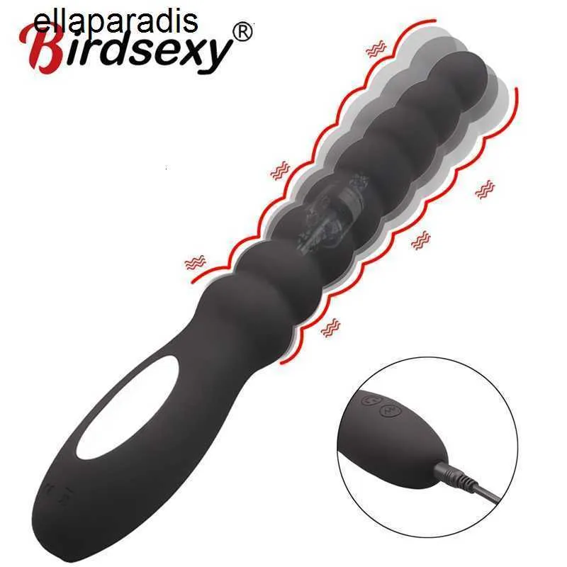 Sex Toys massager 10 Speed Anal Vibrator Beads Prostate Massage Dual Motor Butt Plug Stimulator USB Charge Vibrators For Men Women